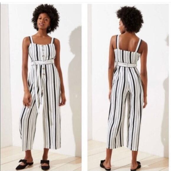 Ann Taylor Loft White & Black Jumpsuit - Size 14 (EUC) - Picture 7 of 7